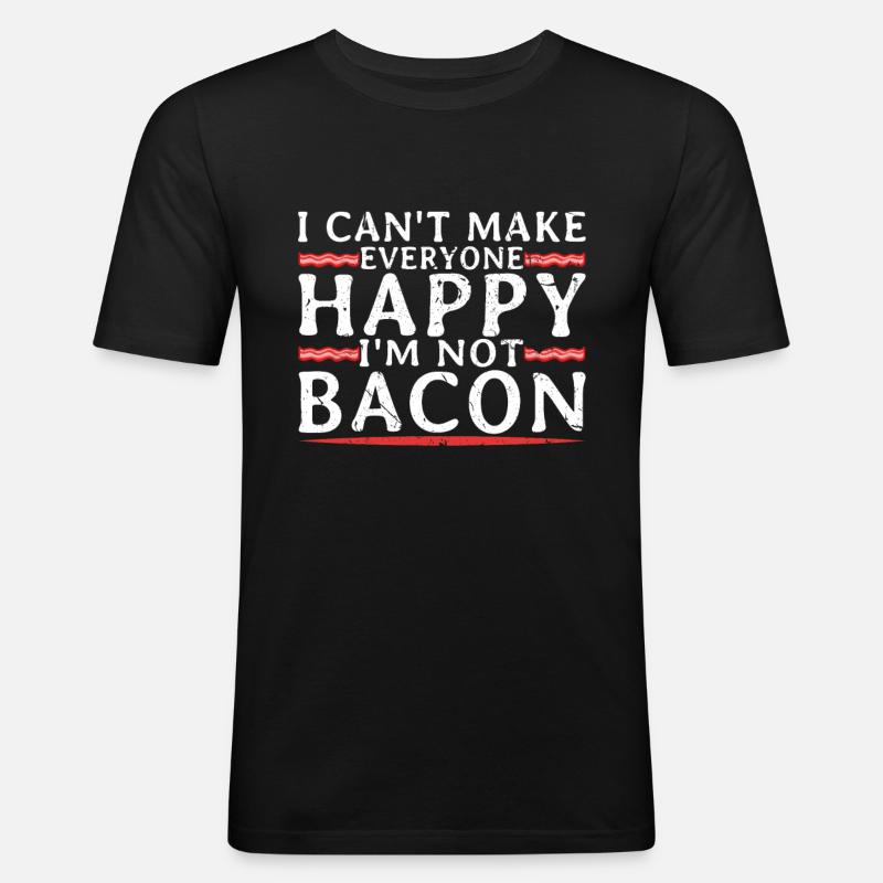 Bacon - Männer Slim Fit T-Shirt - Schwarz