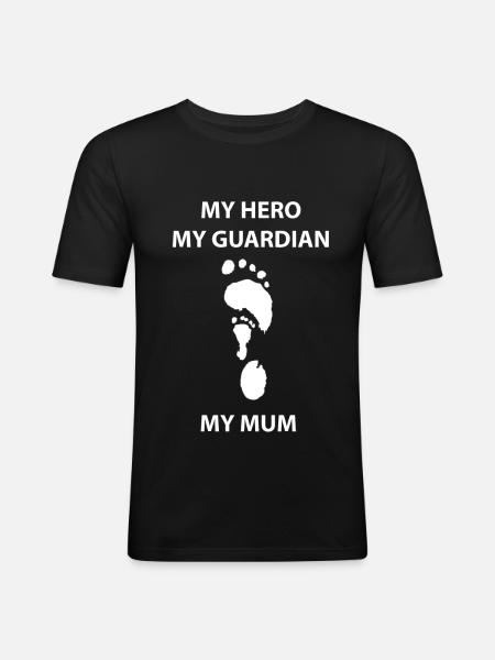 Mon héroïne mère protectrice - T-shirt près du corps Homme - noir