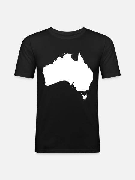Australia map flag - Men's Slim Fit T-Shirt - black