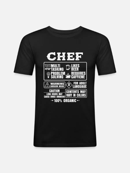 Funny Chef Cooking Gift Kitchen - Men's Slim Fit T-Shirt - black