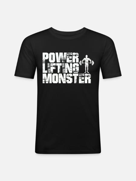 Power Lifting Monster Gift - Men's Slim Fit T-Shirt - black