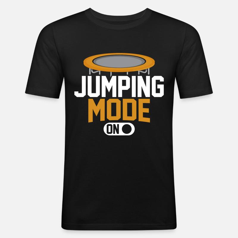 Sprungmodus an - Männer Slim Fit T-Shirt - Schwarz