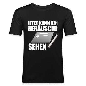 Lustiger Drogen Spruch Koks Speed Ziehen 18 Gesc - Männer Slim Fit T-Shirt - Schwarz - Vorne - Nik (191cm)
