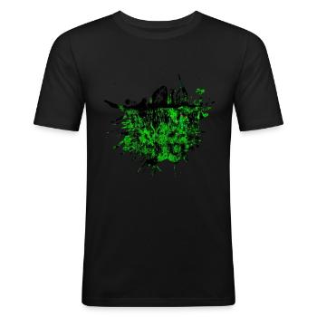 Funny glitch bug color spot splash gift - Men's Slim Fit T-Shirt - black - Front - Nik (191cm)