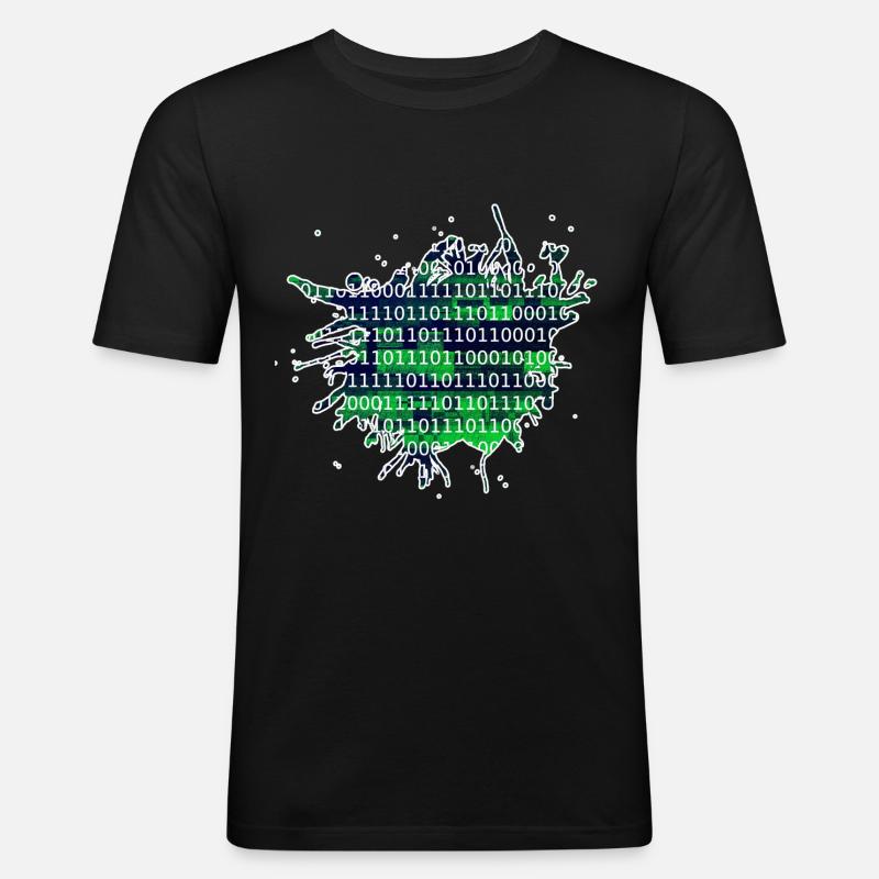 Code binaire - T-shirt près du corps Homme - noir