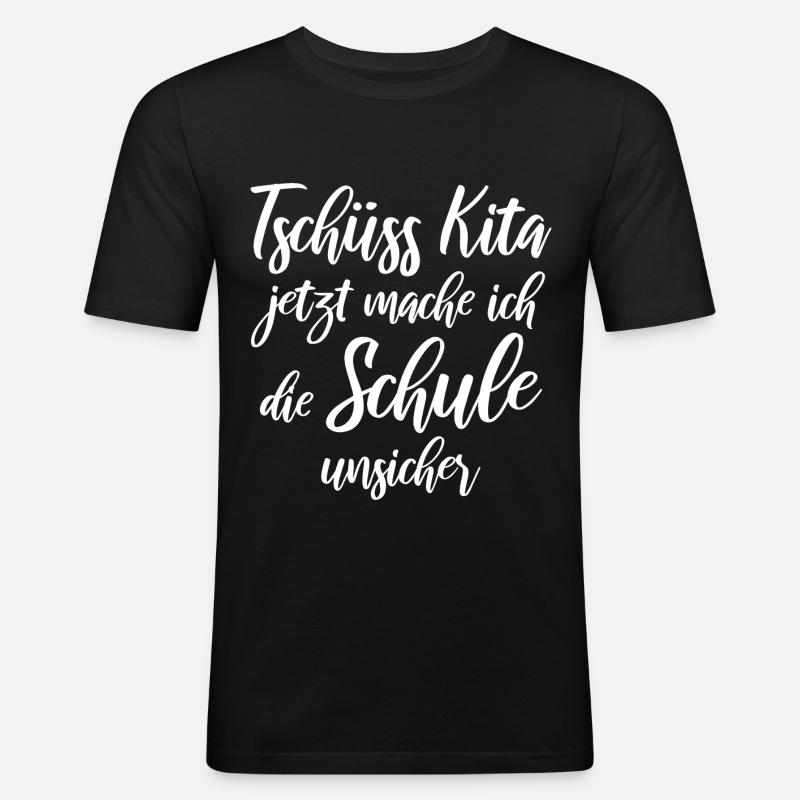 Schulanfang - Männer Slim Fit T-Shirt - Schwarz