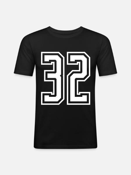32 Number number - Men's Slim Fit T-Shirt - black