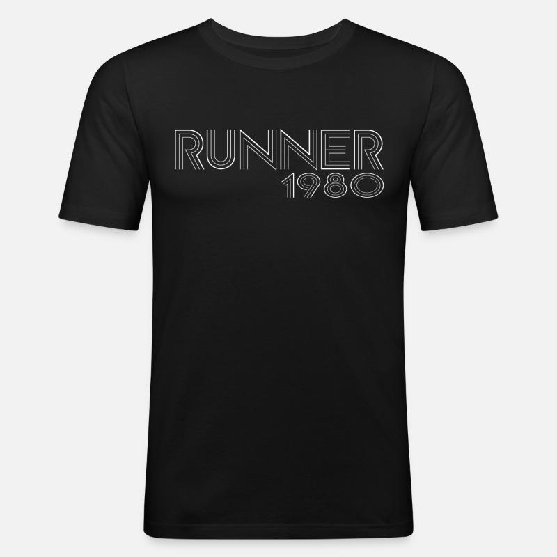 Läufer - Männer Slim Fit T-Shirt - Schwarz