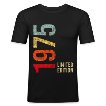 50. Geburtstag Awesome Vintage Jahrgang 1975 - Männer Slim Fit T-Shirt - Schwarz - Vorne - Nik (191cm)