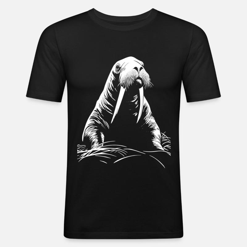 Walrus - Männer Slim Fit T-Shirt - Schwarz