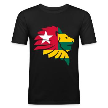 Drapeau du Togo Afrique Cabrais Kabure Ewe Gift - T-shirt près du corps Homme - noir - Devant - Nik (191cm)