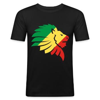 Drapeau Congo Afrique Brazzaville Zaïre Cadeau - T-shirt près du corps Homme - noir - Devant - Nik (191cm)