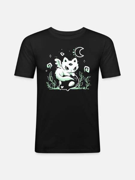 Lonesome Cat Spirit - Men's Slim Fit T-Shirt - black
