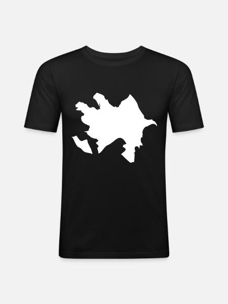 Azerbaijan map flag - Men's Slim Fit T-Shirt - black