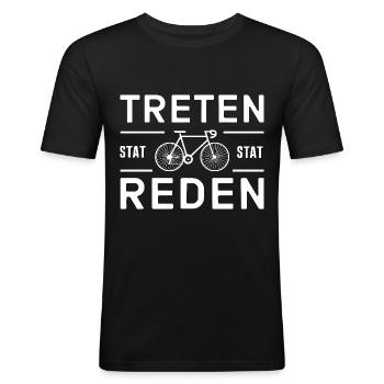 Radfahrer Radfahren Radrennen für einen - Männer Slim Fit T-Shirt - Schwarz - Vorne - Nik (191cm)