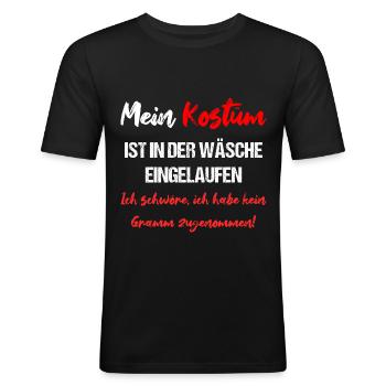 Mein Kostüm Ist In Der Wäsche Eingelaufen - Männer Slim Fit T-Shirt - Schwarz - Vorne - Nik (191cm)