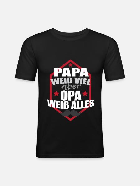 Funny daddy grandpa gift - Men's Slim Fit T-Shirt - black