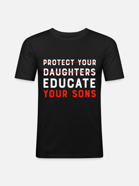 Educate your Son - Men's Slim Fit T-Shirt - black