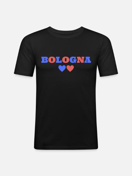 Bologne Italie - T-shirt près du corps Homme - noir