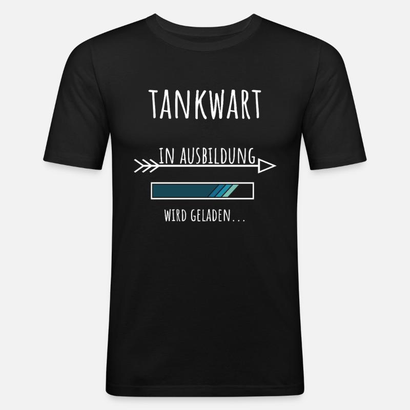 Tankwart Ausbildung Beruf Geschenk - Männer Slim Fit T-Shirt - Schwarz