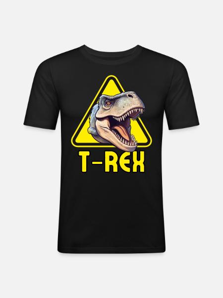 T-REX ! - T-shirt près du corps Homme - noir