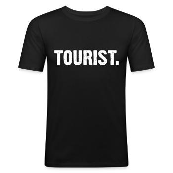 Tourist - Männer Slim Fit T-Shirt - Schwarz - Vorne - Nik (191cm)