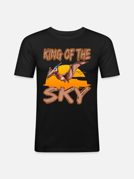 König der Lüfte Pterodactyl Pteranodon - Männer Slim Fit T-Shirt - Schwarz