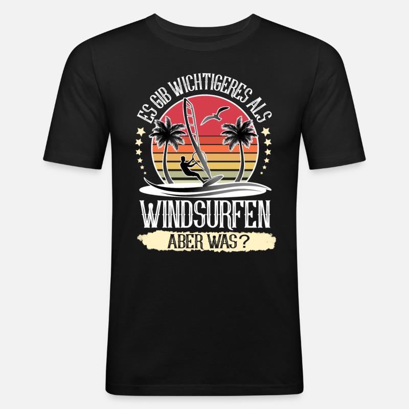 Windsurfen Windsurfer Windsurf - Männer Slim Fit T-Shirt - Schwarz