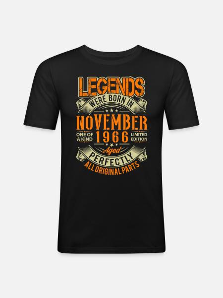 1966 November Birthday Legend - Men's Slim Fit T-Shirt - black