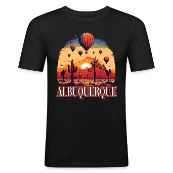 Albuquerque Ballon New Mexico Heißluftballon - Männer Slim Fit T-Shirt - Schwarz - Vorne - Nik (191cm)
