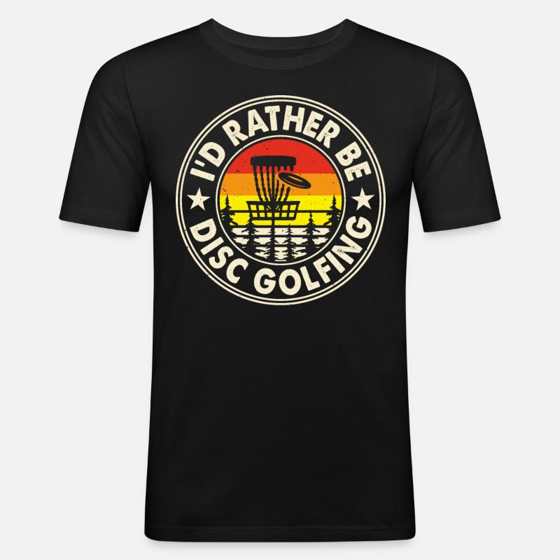Discgolf Disc Golf - Männer Slim Fit T-Shirt - Schwarz