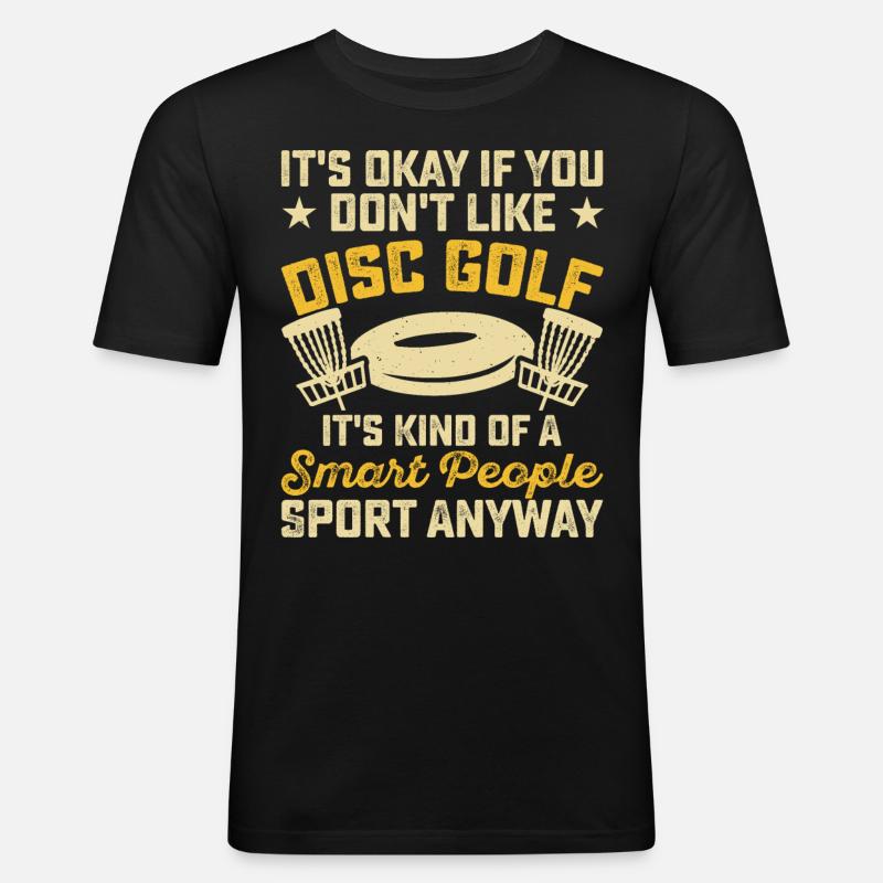 Discgolf Disc Golf - Männer Slim Fit T-Shirt - Schwarz