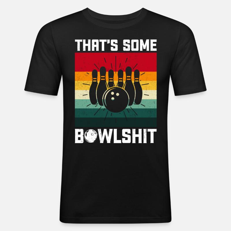 Bowling - Männer Slim Fit T-Shirt - Schwarz