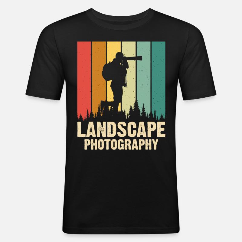 Fotograf - Männer Slim Fit T-Shirt - Schwarz