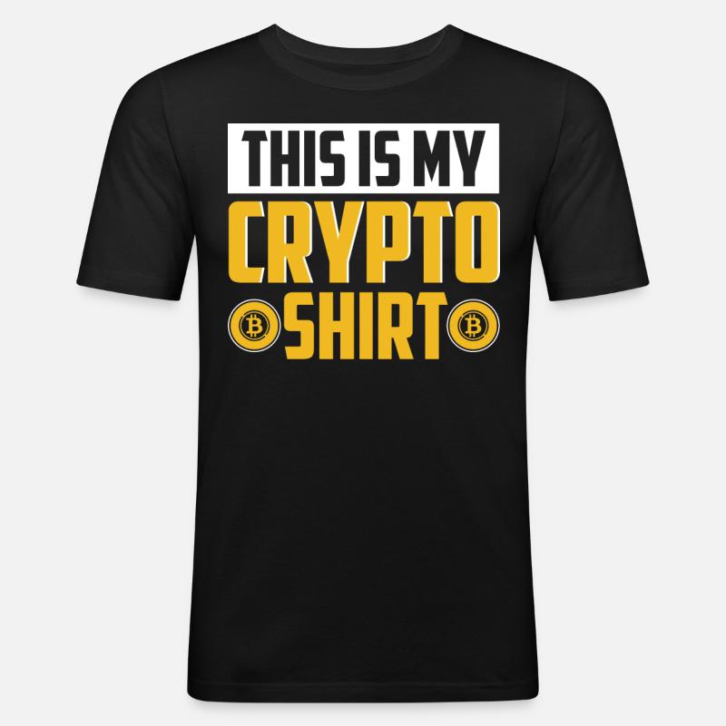 Krypto Kryptowährung - Männer Slim Fit T-Shirt - Schwarz