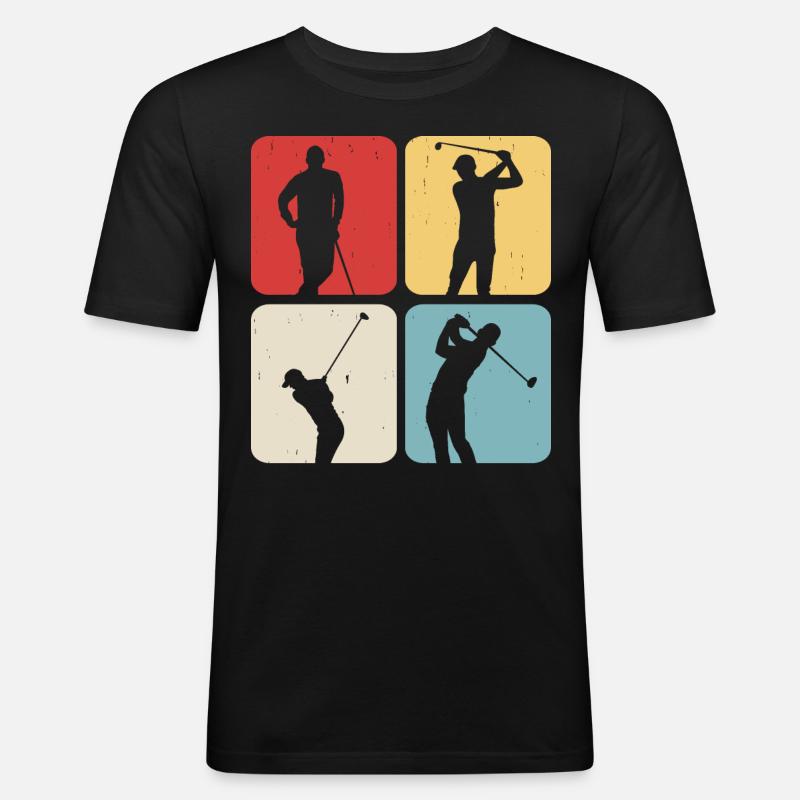 Golf Golfer - Männer Slim Fit T-Shirt - Schwarz