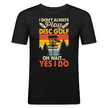 Discgolf Disc Golf - Slim Fit T-shirt herr - svart - Fram - Nik (191cm)