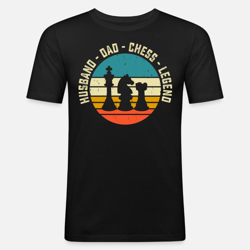 Schach - Männer Slim Fit T-Shirt - Schwarz