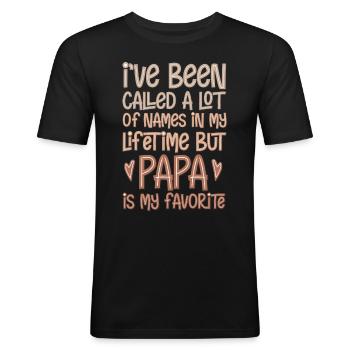 i've been called papa - Männer Slim Fit T-Shirt - Schwarz - Vorne - Nik (191cm)