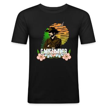 Garenator - Männer Slim Fit T-Shirt - Schwarz - Vorne - Nik (191cm)