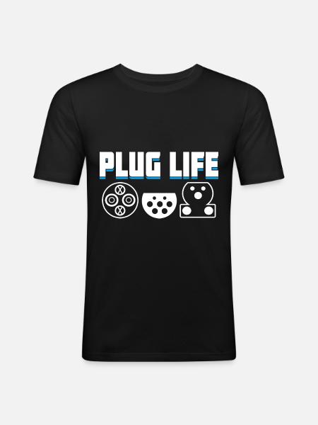 Elektrofahrzeug-Stecker EV Driver Charging - Männer Slim Fit T-Shirt - Schwarz