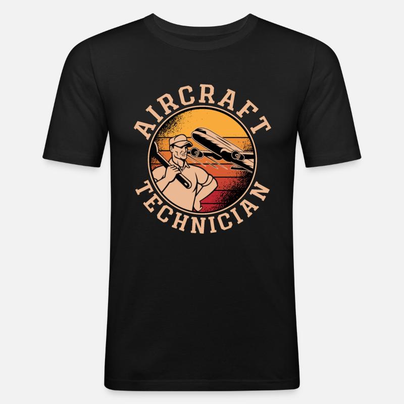 Fluggerätmechaniker Fluggerättechniker Luftfahrt - Männer Slim Fit T-Shirt - Schwarz