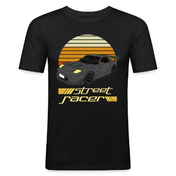 Road Racing Sports Car PS Sports Car - Men's Slim Fit T-Shirt - black - Front - Nik (191cm)
