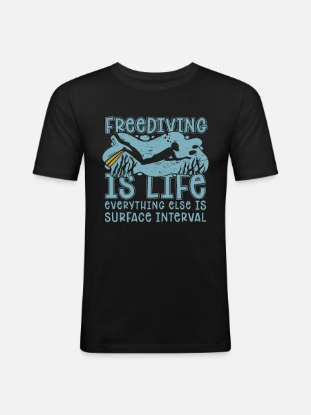 Freediver Freediving Apnea Diving Gift - Men's Slim Fit T-Shirt - black