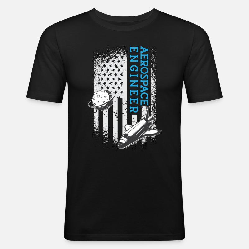 Aerospace Engineer Engineering Space Rocket - Männer Slim Fit T-Shirt - Schwarz
