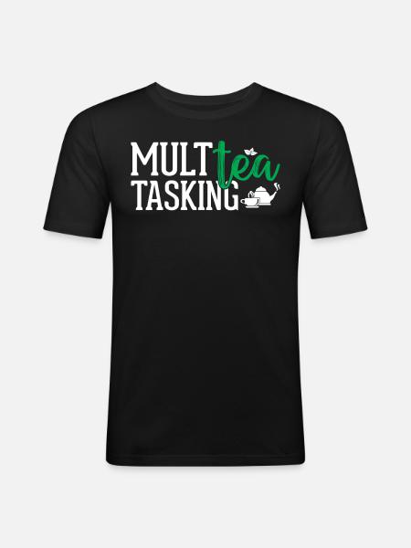 Tea Lover - Multea Tasking - Men's Slim Fit T-Shirt - black