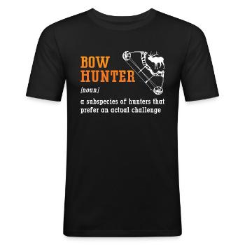 Chasse à l’arc Un chasseur qui cible le chasseur à l’arc long - T-shirt près du corps Homme - noir - Devant - Nik (191cm)