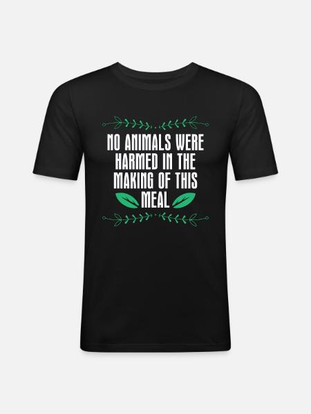 Vegansk kok Ingen dyr var plantebaserede veganske kokke - Herre Slim Fit T-Shirt - sort