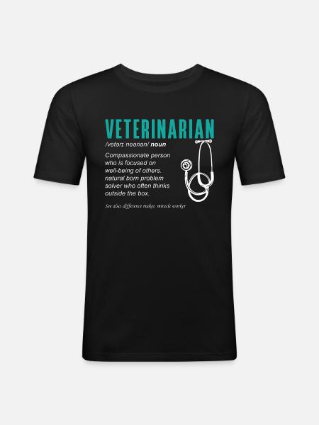 Veterinary Veterinarian Compassionate Person Vets - Men's Slim Fit T-Shirt - black
