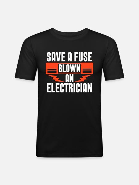 Réparation électronique Save A Fuse Tools Électricien - T-shirt près du corps Homme - noir